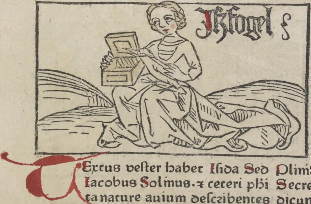 An illustration from De generatione Christi, sive Defensorium inviolatae castitatis B.V. Mariae, 1476, leaf 27