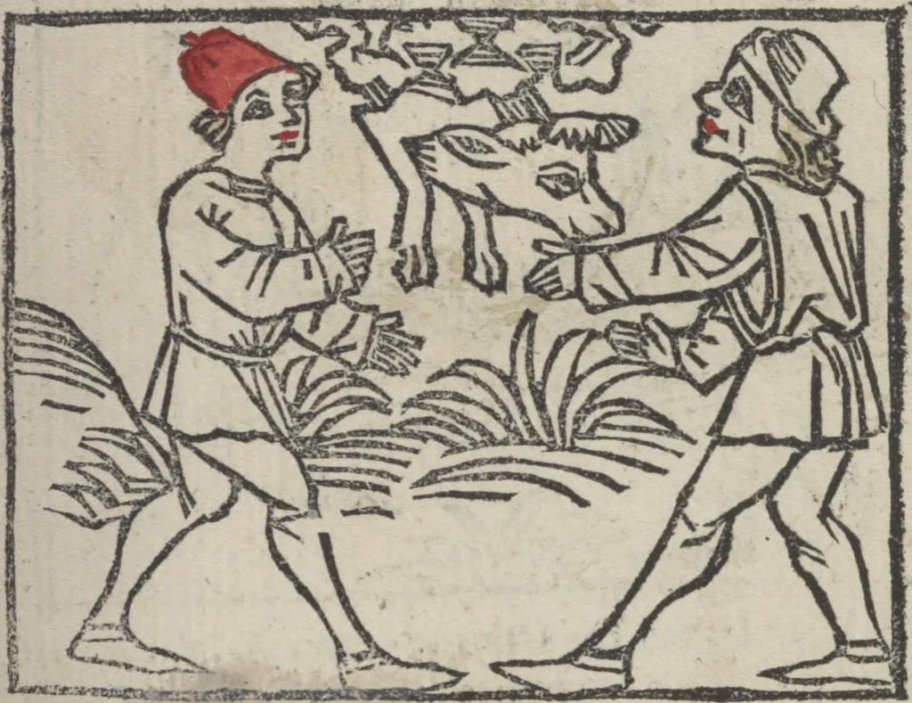 An illustration from De generatione Christi, sive Defensorium inviolatae castitatis B.V. Mariae, 1476, leaf 46