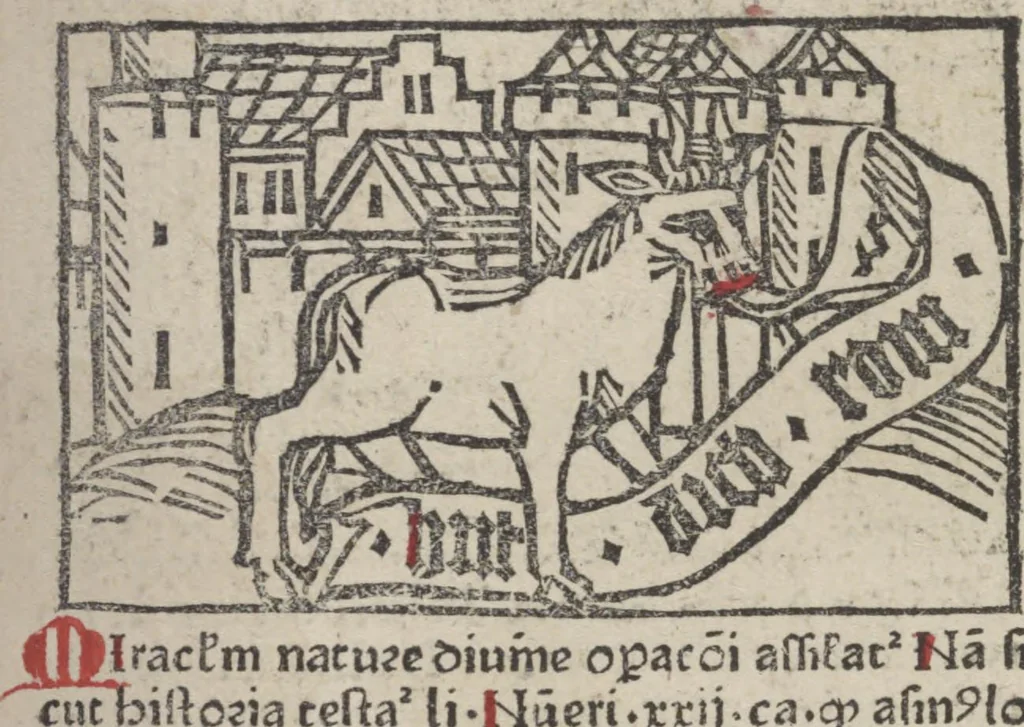 An illustration from De generatione Christi, sive Defensorium inviolatae castitatis B.V. Mariae, 1476, leaf 48
