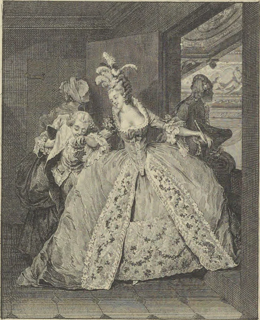 An illustration from Seconde suite d'estampes, pour servir à l'histoire des modes, et du costume en France, dans le XVIII siecle, année 1776, 1776, leaf 54