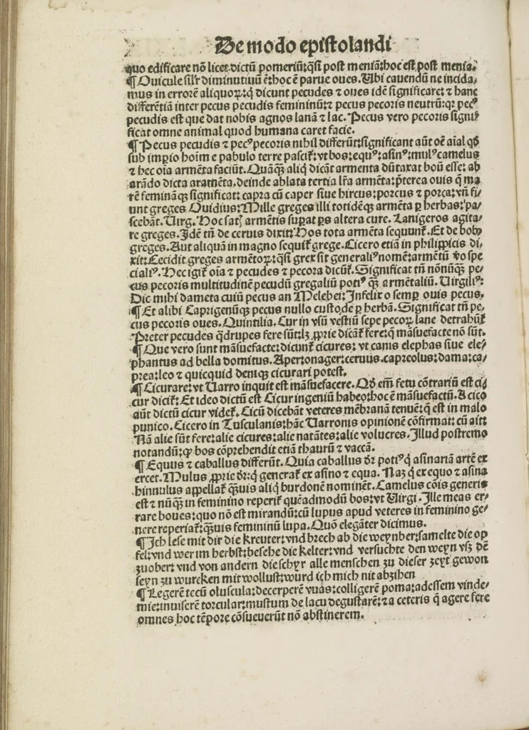An illustration from Gra[m]matica Nicolai Perotti,, 1497, leaf 140