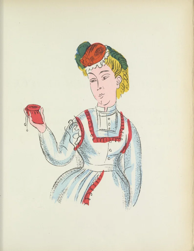 An illustration from Madrigaux, 1920, leaf 24