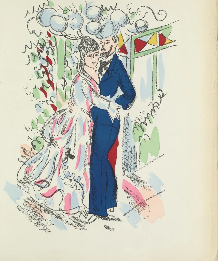 An illustration from Madrigaux, 1920, leaf 36
