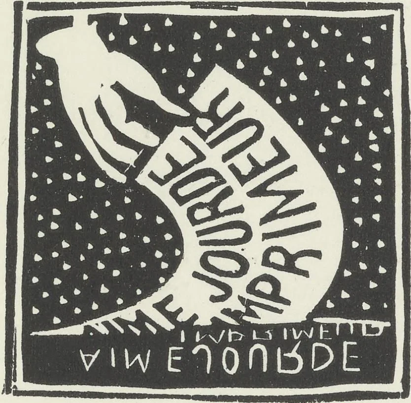 An illustration from Madrigaux, 1920, leaf 66
