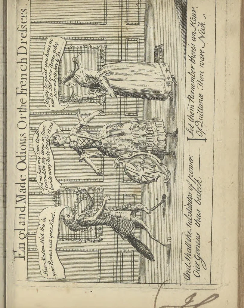 An illustration from England's remembrancer: or, A humorous, sarcastical, and political collection of characters and caricaturas : containing, an account of men famous and infamous... in short, of every thing that engaged the public attention during 1756 and 1757. In copper-plates. To which is prefixed, a key, explanatory of the nature and design of each, by the great masters themselves, 1758, leaf 38