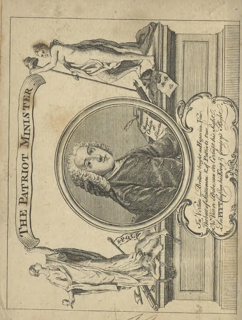 An illustration from England's remembrancer: or, A humorous, sarcastical, and political collection of characters and caricaturas : containing, an account of men famous and infamous... in short, of every thing that engaged the public attention during 1756 and 1757. In copper-plates. To which is prefixed, a key, explanatory of the nature and design of each, by the great masters themselves, 1758, leaf 9