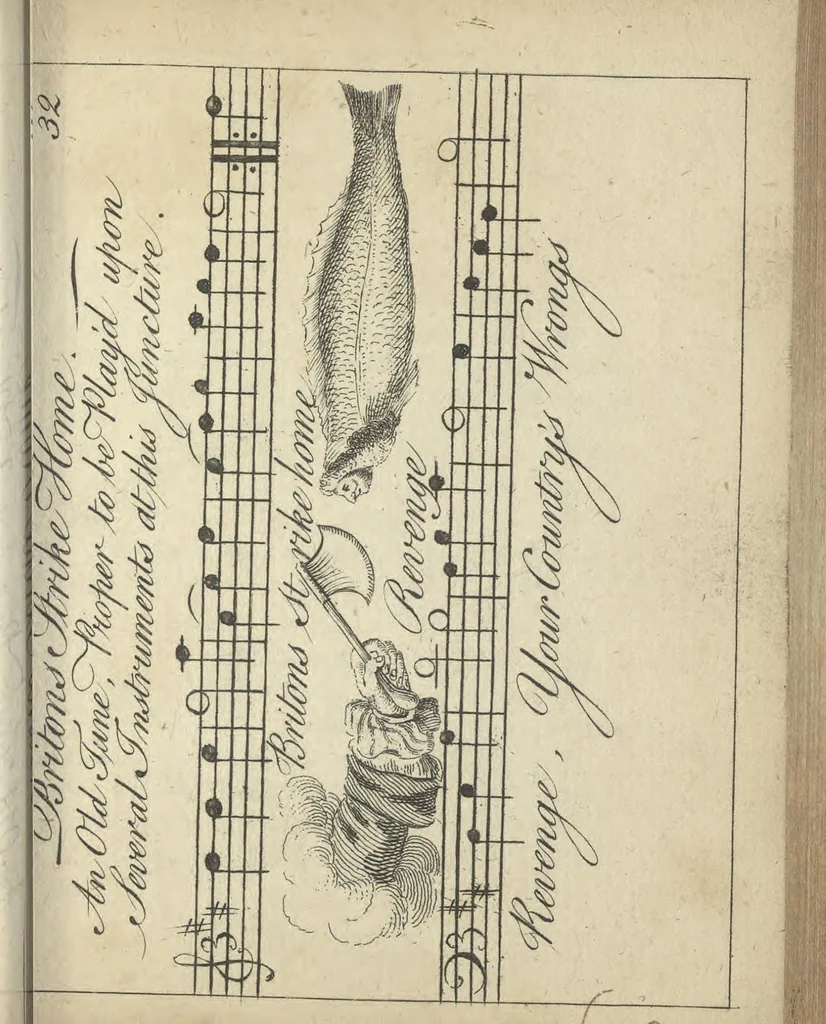 An illustration from England's remembrancer: or, A humorous, sarcastical, and political collection of characters and caricaturas : containing, an account of men famous and infamous... in short, of every thing that engaged the public attention during 1756 and 1757. In copper-plates. To which is prefixed, a key, explanatory of the nature and design of each, by the great masters themselves, 1758, leaf 96