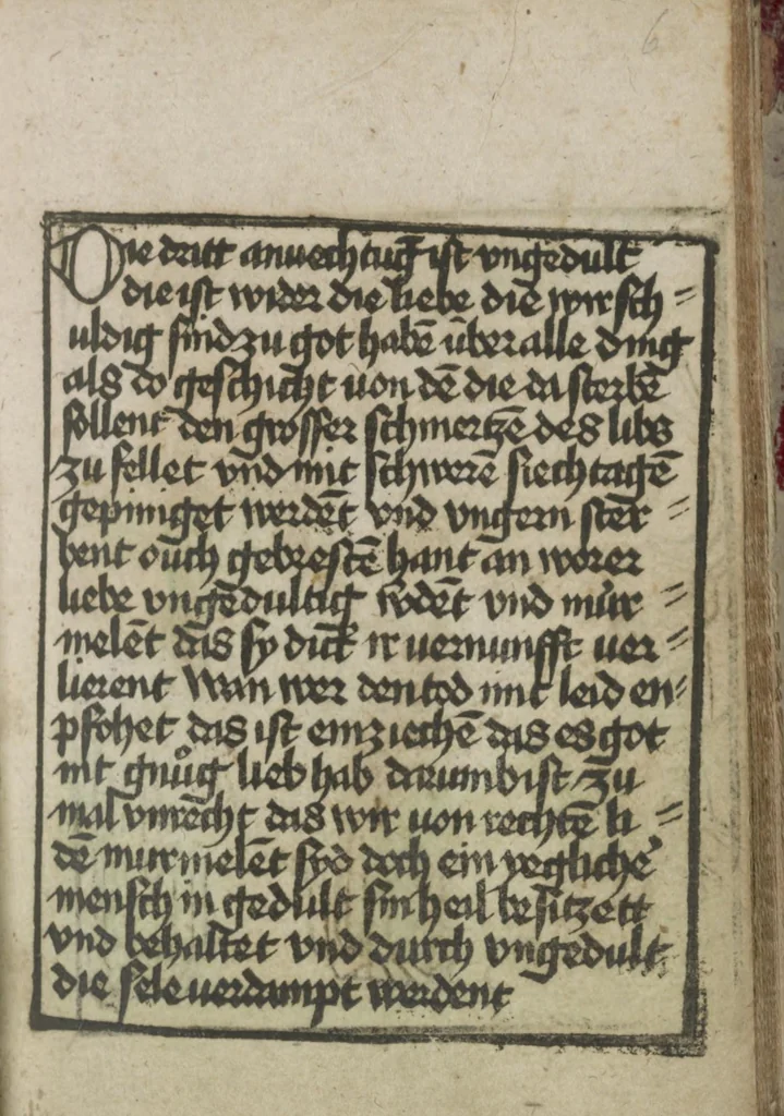 An illustration from Ars moriendi, 1475, leaf 10