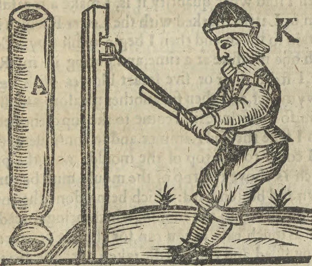 An illustration from A rich cabinet, with variety of inventions: unlock'd and open'd, for the recreation of ingenious spirits ... being receipts and conceits of several natures ... As also variety of recreative fire-works ... Whereunto is added divers experiments in drawing, painting, arithmetick, geometry, astronomy, and other parts of the mathematicks. Likewise directions for ringing the most usual peals, 1677, leaf 100