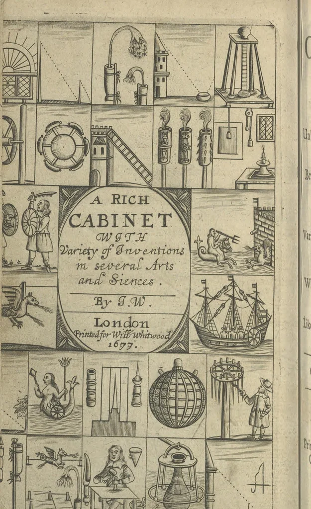 An illustration from A rich cabinet, with variety of inventions: unlock'd and open'd, for the recreation of ingenious spirits ... being receipts and conceits of several natures ... As also variety of recreative fire-works ... Whereunto is added divers experiments in drawing, painting, arithmetick, geometry, astronomy, and other parts of the mathematicks. Likewise directions for ringing the most usual peals, 1677, leaf 13