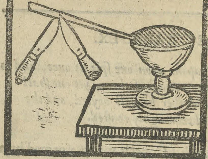 An illustration from A rich cabinet, with variety of inventions: unlock'd and open'd, for the recreation of ingenious spirits ... being receipts and conceits of several natures ... As also variety of recreative fire-works ... Whereunto is added divers experiments in drawing, painting, arithmetick, geometry, astronomy, and other parts of the mathematicks. Likewise directions for ringing the most usual peals, 1677, leaf 35