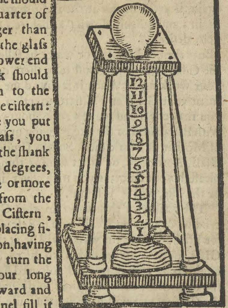 An illustration from A rich cabinet, with variety of inventions: unlock'd and open'd, for the recreation of ingenious spirits ... being receipts and conceits of several natures ... As also variety of recreative fire-works ... Whereunto is added divers experiments in drawing, painting, arithmetick, geometry, astronomy, and other parts of the mathematicks. Likewise directions for ringing the most usual peals, 1677, leaf 42