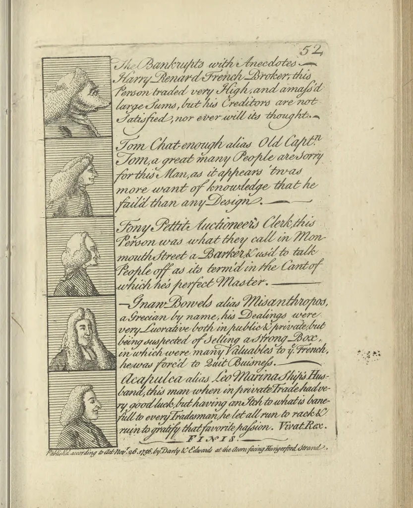An illustration from A political and satirical history of the years 1756, 1757, 1758, 1759, 1760, 1761, and 1762. : In a series of 112 humourous and entertaining prints. Contraining all the most remarkable transactions, characters and caricatures of those memorable years. To which is annexed, an explanatory account or key to every print, 1762, leaf 132