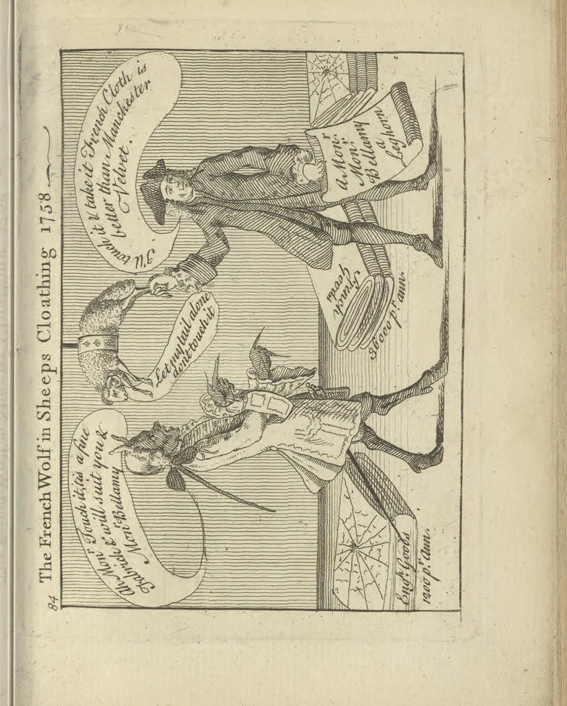 An illustration from A political and satirical history of the years 1756, 1757, 1758, 1759, 1760, 1761, and 1762. : In a series of 112 humourous and entertaining prints. Contraining all the most remarkable transactions, characters and caricatures of those memorable years. To which is annexed, an explanatory account or key to every print, 1762, leaf 196