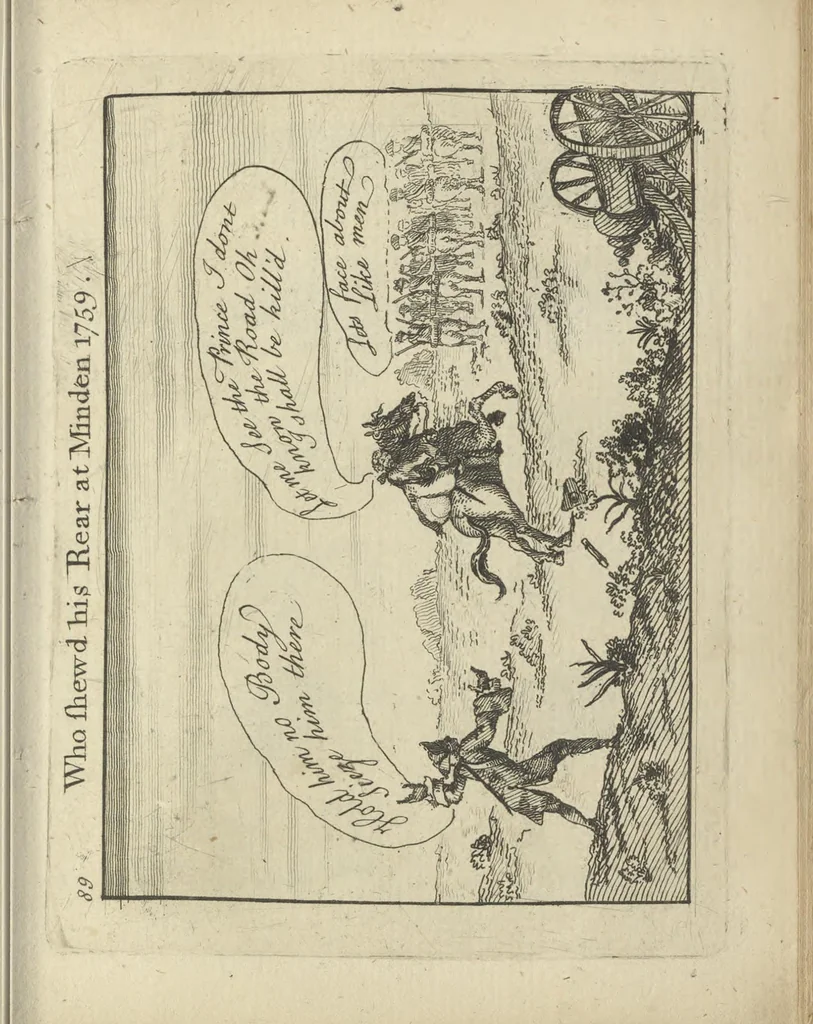An illustration from A political and satirical history of the years 1756, 1757, 1758, 1759, 1760, 1761, and 1762. : In a series of 112 humourous and entertaining prints. Contraining all the most remarkable transactions, characters and caricatures of those memorable years. To which is annexed, an explanatory account or key to every print, 1762, leaf 206