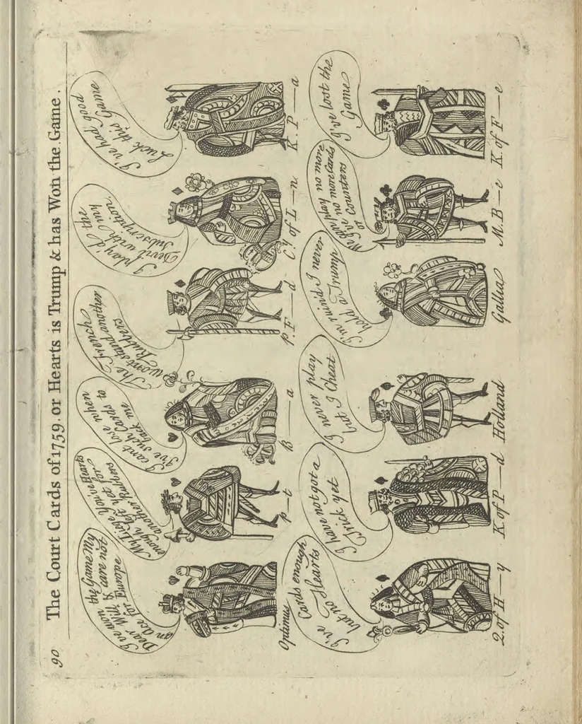 An illustration from A political and satirical history of the years 1756, 1757, 1758, 1759, 1760, 1761, and 1762. : In a series of 112 humourous and entertaining prints. Contraining all the most remarkable transactions, characters and caricatures of those memorable years. To which is annexed, an explanatory account or key to every print, 1762, leaf 208