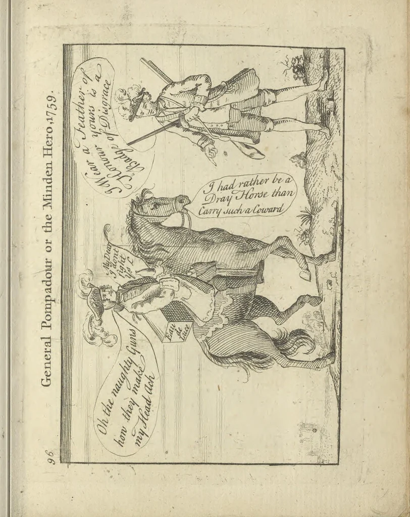 An illustration from A political and satirical history of the years 1756, 1757, 1758, 1759, 1760, 1761, and 1762. : In a series of 112 humourous and entertaining prints. Contraining all the most remarkable transactions, characters and caricatures of those memorable years. To which is annexed, an explanatory account or key to every print, 1762, leaf 220