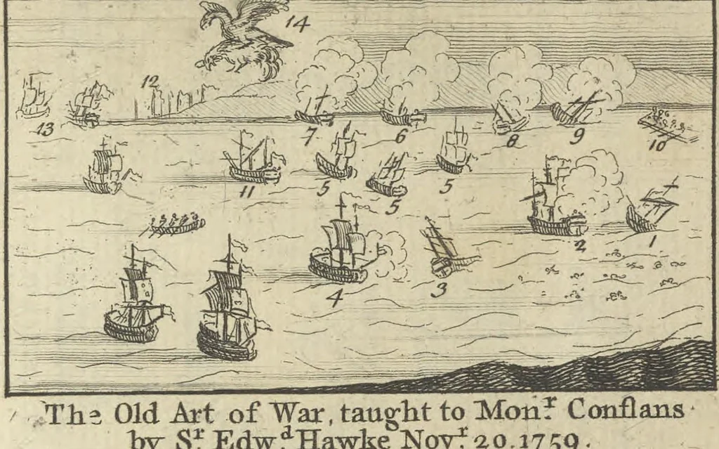 An illustration from A political and satirical history of the years 1756, 1757, 1758, 1759, 1760, 1761, and 1762. : In a series of 112 humourous and entertaining prints. Contraining all the most remarkable transactions, characters and caricatures of those memorable years. To which is annexed, an explanatory account or key to every print, 1762, leaf 224