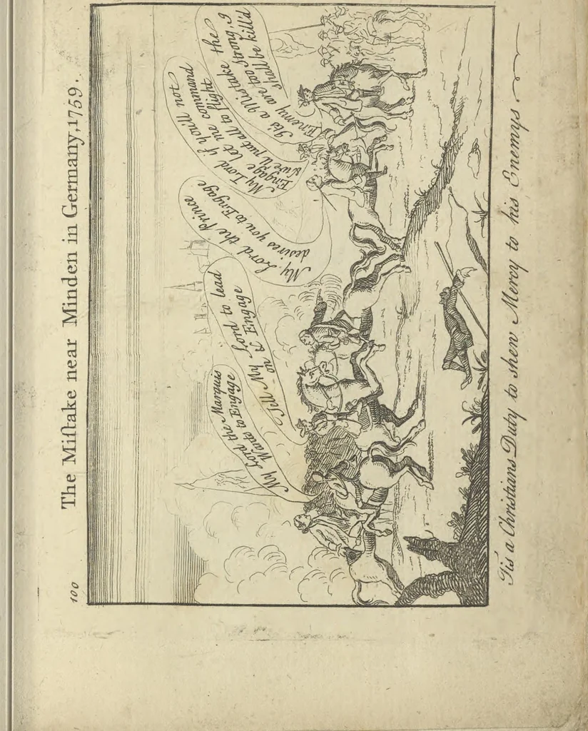 An illustration from A political and satirical history of the years 1756, 1757, 1758, 1759, 1760, 1761, and 1762. : In a series of 112 humourous and entertaining prints. Contraining all the most remarkable transactions, characters and caricatures of those memorable years. To which is annexed, an explanatory account or key to every print, 1762, leaf 228