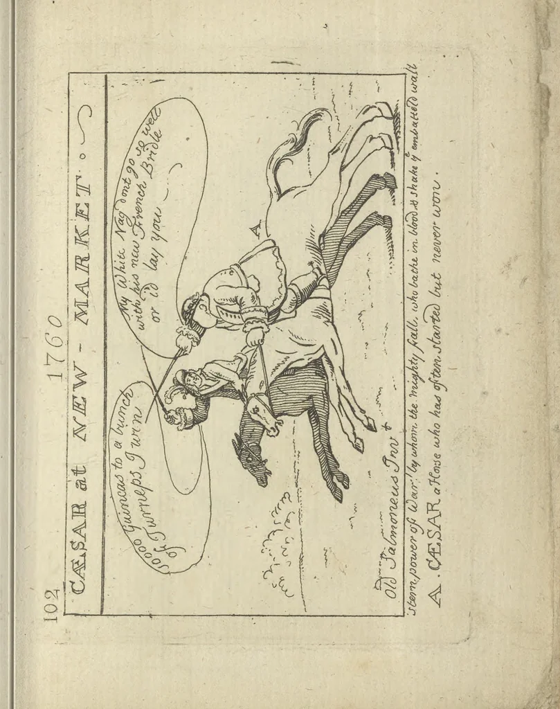 An illustration from A political and satirical history of the years 1756, 1757, 1758, 1759, 1760, 1761, and 1762. : In a series of 112 humourous and entertaining prints. Contraining all the most remarkable transactions, characters and caricatures of those memorable years. To which is annexed, an explanatory account or key to every print, 1762, leaf 232
