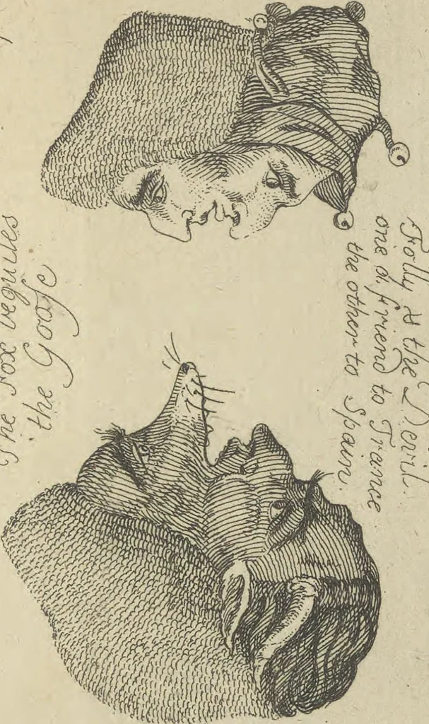 An illustration from A political and satirical history of the years 1756, 1757, 1758, 1759, 1760, 1761, and 1762. : In a series of 112 humourous and entertaining prints. Contraining all the most remarkable transactions, characters and caricatures of those memorable years. To which is annexed, an explanatory account or key to every print, 1762, leaf 258