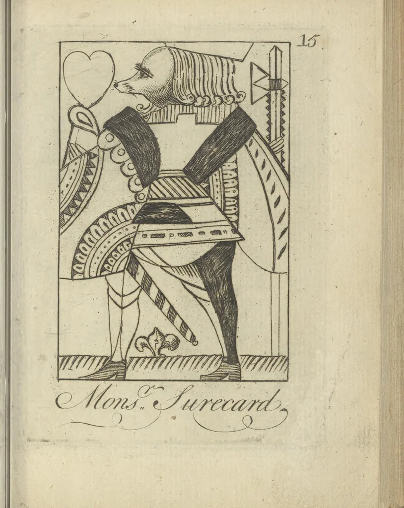 An illustration from A political and satirical history of the years 1756, 1757, 1758, 1759, 1760, 1761, and 1762. : In a series of 112 humourous and entertaining prints. Contraining all the most remarkable transactions, characters and caricatures of those memorable years. To which is annexed, an explanatory account or key to every print, 1762, leaf 58