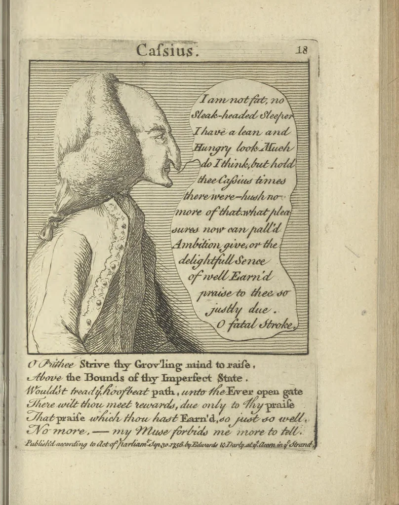 An illustration from A political and satirical history of the years 1756, 1757, 1758, 1759, 1760, 1761, and 1762. : In a series of 112 humourous and entertaining prints. Contraining all the most remarkable transactions, characters and caricatures of those memorable years. To which is annexed, an explanatory account or key to every print, 1762, leaf 64
