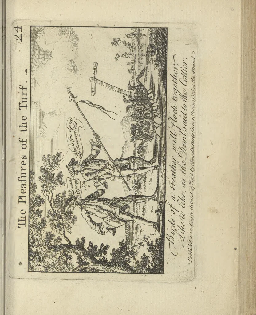An illustration from A political and satirical history of the years 1756, 1757, 1758, 1759, 1760, 1761, and 1762. : In a series of 112 humourous and entertaining prints. Contraining all the most remarkable transactions, characters and caricatures of those memorable years. To which is annexed, an explanatory account or key to every print, 1762, leaf 76