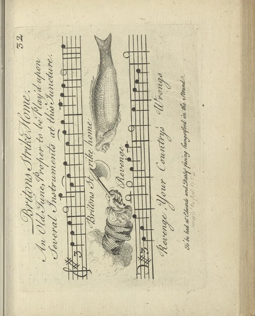 An illustration from A political and satirical history of the years 1756, 1757, 1758, 1759, 1760, 1761, and 1762. : In a series of 112 humourous and entertaining prints. Contraining all the most remarkable transactions, characters and caricatures of those memorable years. To which is annexed, an explanatory account or key to every print, 1762, leaf 92