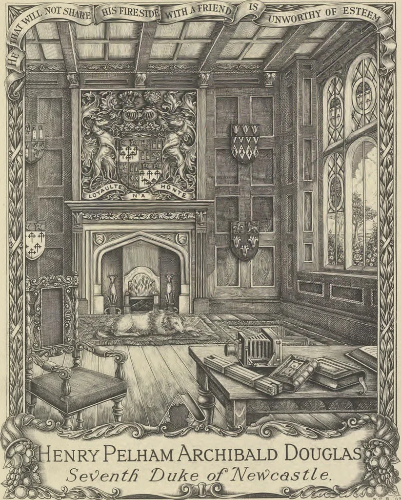 An illustration from [Scrapbook of bookplates, 1913, leaf 12