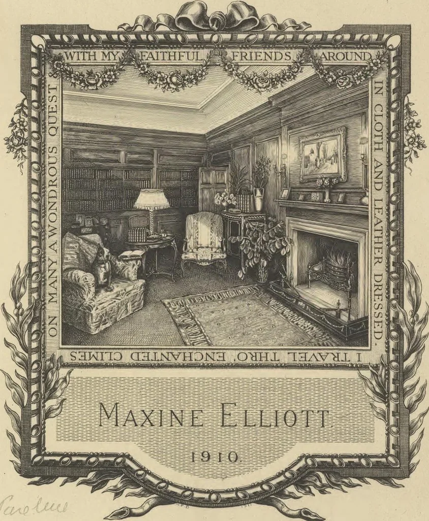 An illustration from [Scrapbook of bookplates, 1913, leaf 18