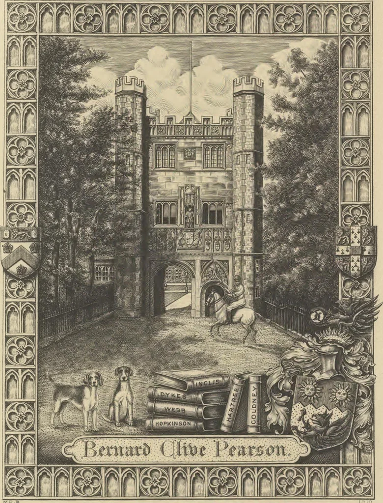 An illustration from [Scrapbook of bookplates, 1913, leaf 26