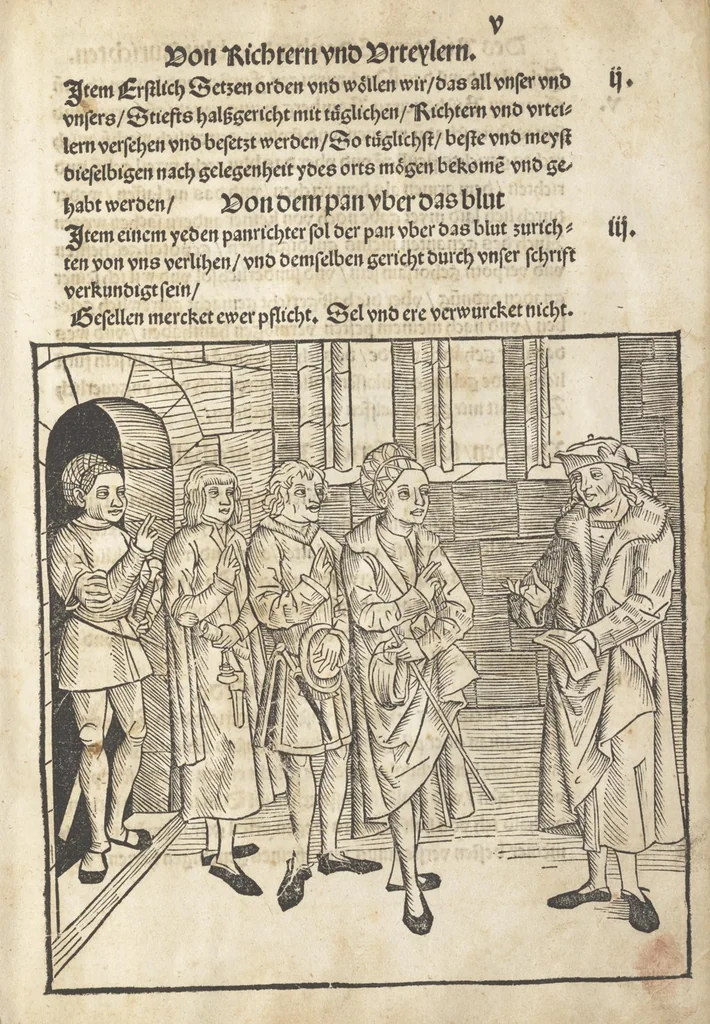 An illustration from Bambergische halszgerichts ordenu[n]g, 1507, leaf 24