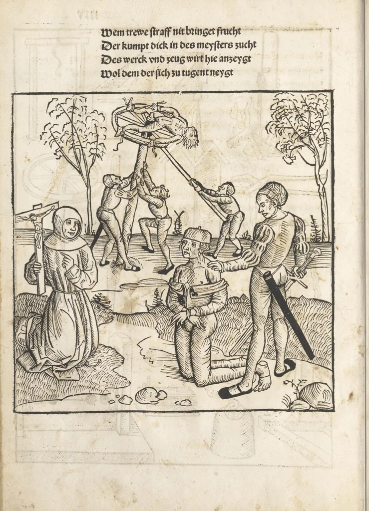 An illustration from Bambergische halszgerichts ordenu[n]g, 1507, leaf 85