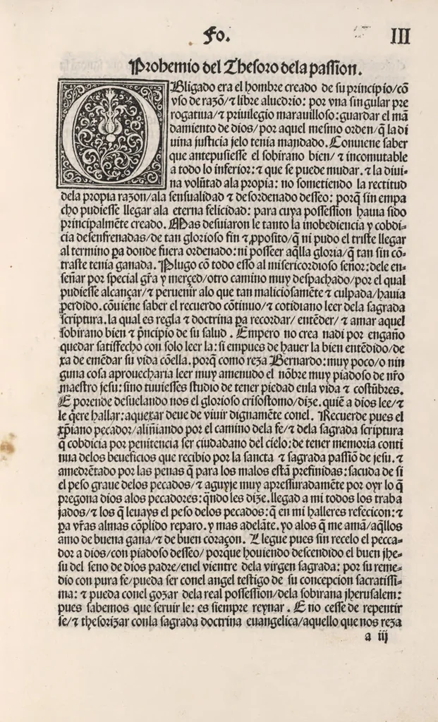 An illustration from Thesoro dela Passion sacratissima de Nuestro Redemptor, 1494, leaf 10
