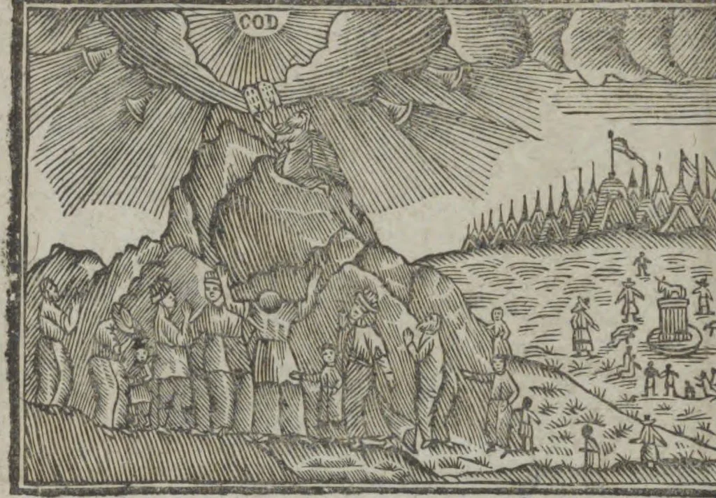 An illustration from Dli︠a︡ maloli︠e︡tnikh di︠e︡teĭ nachinai︠u︡shchikh obuchatʹsi︠a︡ rossīĭskomu chtenīi︠u︡ Azbuka, ili, pervonachalʹnyĭ urok, rukovodstvui︠u︡shchīĭ ikh legchaĭshim sposobom k chtenīi︠u︡ knig, 1813, leaf 43