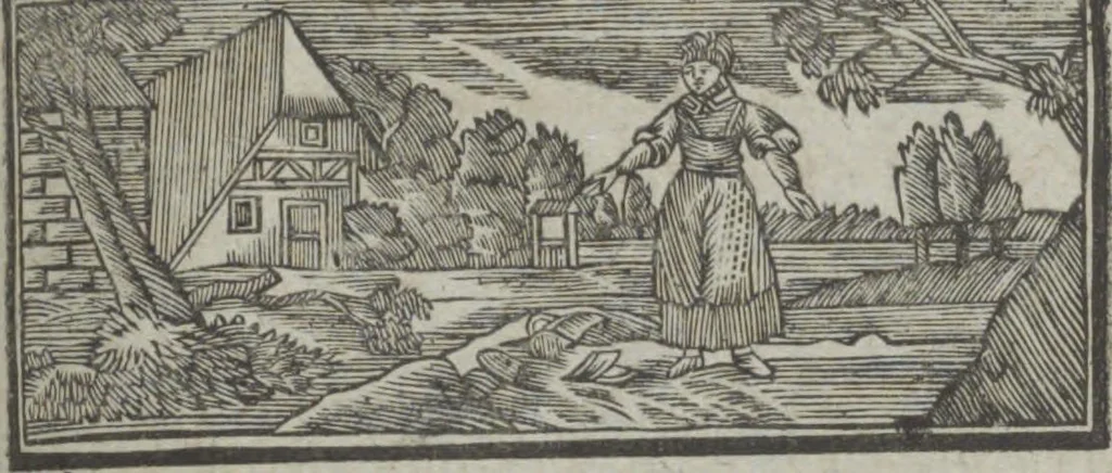 An illustration from Dli︠a︡ maloli︠e︡tnikh di︠e︡teĭ nachinai︠u︡shchikh obuchatʹsi︠a︡ rossīĭskomu chtenīi︠u︡ Azbuka, ili, pervonachalʹnyĭ urok, rukovodstvui︠u︡shchīĭ ikh legchaĭshim sposobom k chtenīi︠u︡ knig, 1813, leaf 56