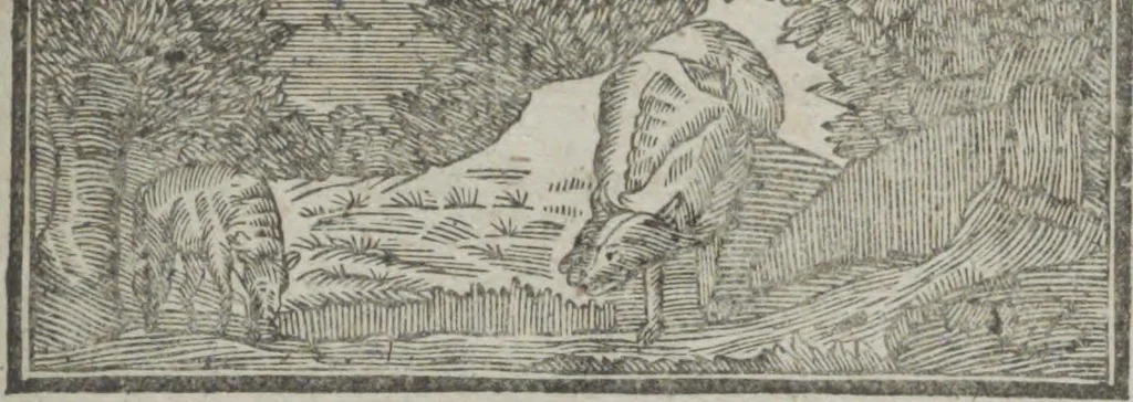 An illustration from Dli︠a︡ maloli︠e︡tnikh di︠e︡teĭ nachinai︠u︡shchikh obuchatʹsi︠a︡ rossīĭskomu chtenīi︠u︡ Azbuka, ili, pervonachalʹnyĭ urok, rukovodstvui︠u︡shchīĭ ikh legchaĭshim sposobom k chtenīi︠u︡ knig, 1813, leaf 62