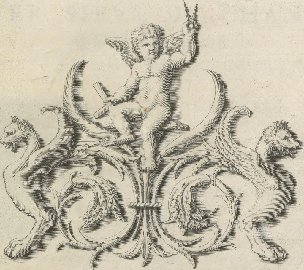 An illustration from Parallele de l'architectvre antiqve et de la moderne : avec vn recveil des dix principavx avthevrs qui ont écrit des cinq ordres ; sçauoir Palladio et Scamozzi, Serlio et Vignola, D. Barbaro et Cataneo, L.B. Alberti et Viola, Bvllant et De Lorme, comparez entre eux. Les trois ordres Grecs, le Doriqve, l'Ioniqve & le Corinthien, font la premiere partie de ce Traitté: Et les deux Latins, le Toscan & le Composite, en font la derniere, 1650, leaf 10