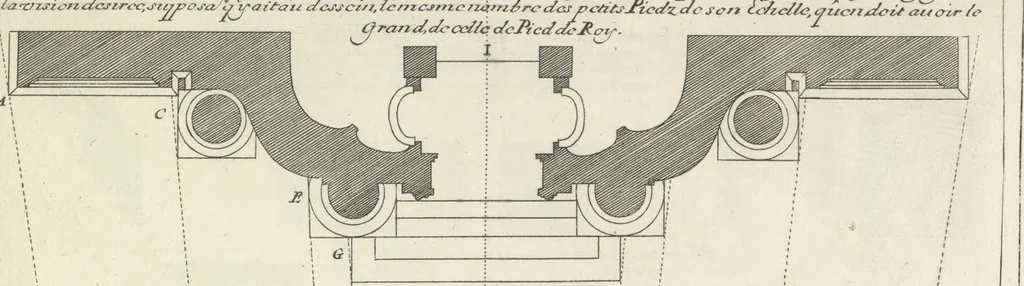 An illustration from Parallele de l'architectvre antiqve et de la moderne : avec vn recveil des dix principavx avthevrs qui ont écrit des cinq ordres ; sçauoir Palladio et Scamozzi, Serlio et Vignola, D. Barbaro et Cataneo, L.B. Alberti et Viola, Bvllant et De Lorme, comparez entre eux. Les trois ordres Grecs, le Doriqve, l'Ioniqve & le Corinthien, font la premiere partie de ce Traitté: Et les deux Latins, le Toscan & le Composite, en font la derniere, 1650, leaf 222