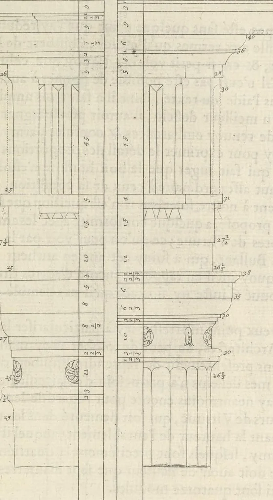 An illustration from Parallele de l'architectvre antiqve et de la moderne : avec vn recveil des dix principavx avthevrs qui ont écrit des cinq ordres ; sçauoir Palladio et Scamozzi, Serlio et Vignola, D. Barbaro et Cataneo, L.B. Alberti et Viola, Bvllant et De Lorme, comparez entre eux. Les trois ordres Grecs, le Doriqve, l'Ioniqve & le Corinthien, font la premiere partie de ce Traitté: Et les deux Latins, le Toscan & le Composite, en font la derniere, 1650, leaf 48