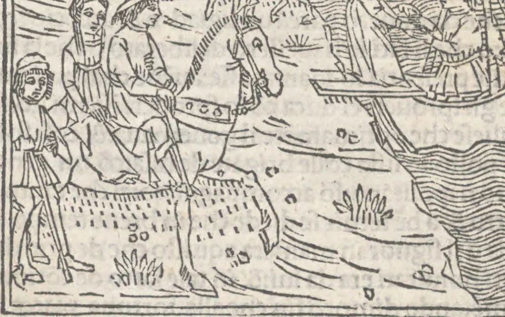 An illustration from Nouellino de Masuccio Salernitano, 1503, leaf 117