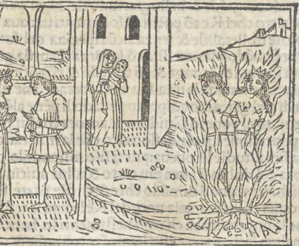 An illustration from Nouellino de Masuccio Salernitano, 1503, leaf 126