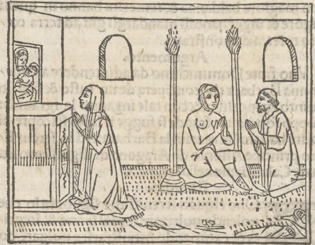 An illustration from Nouellino de Masuccio Salernitano, 1503, leaf 17