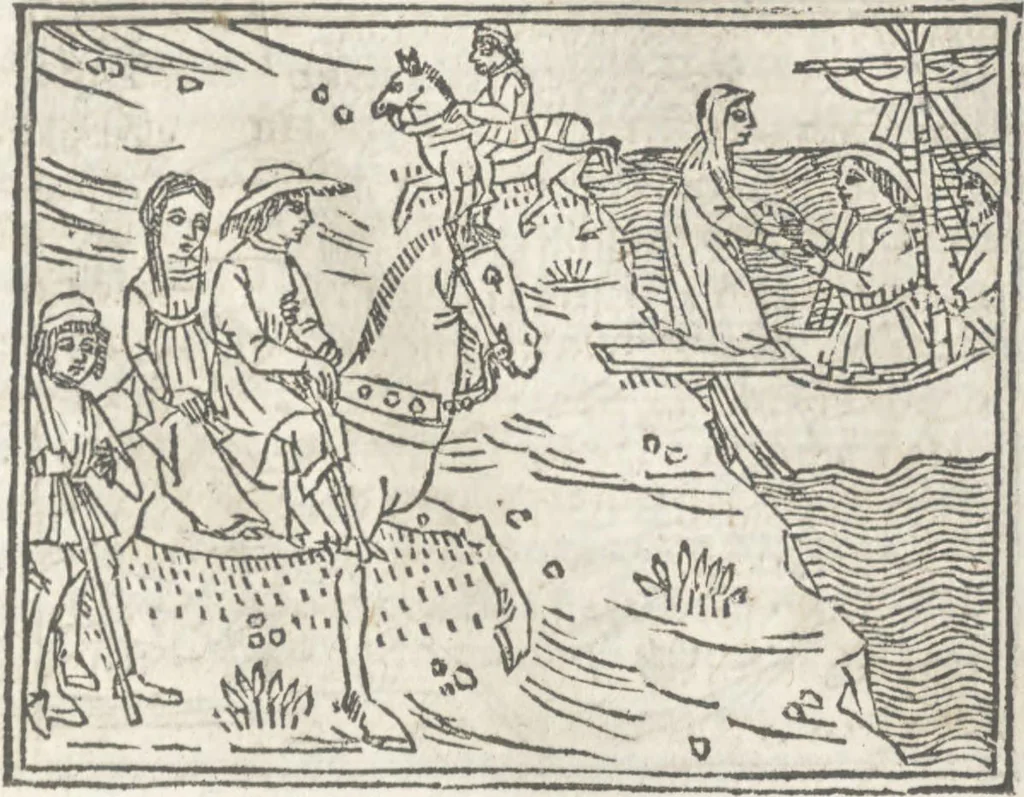 An illustration from Nouellino de Masuccio Salernitano, 1503, leaf 96