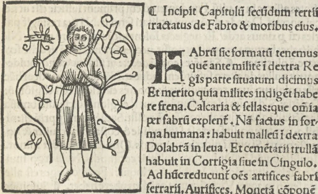 An illustration from Tractatus de scachis mistice interpretatus de moribus per singulos hominu[m] status, 1505, leaf 34
