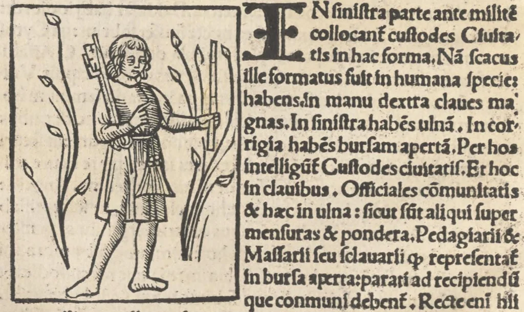 An illustration from Tractatus de scachis mistice interpretatus de moribus per singulos hominu[m] status, 1505, leaf 51