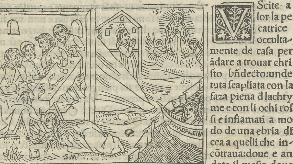 An illustration from Leggenda di Marta e Maddalena, 1494, leaf 28