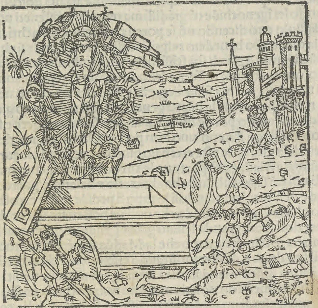 An illustration from Leggenda di Marta e Maddalena, 1494, leaf 58