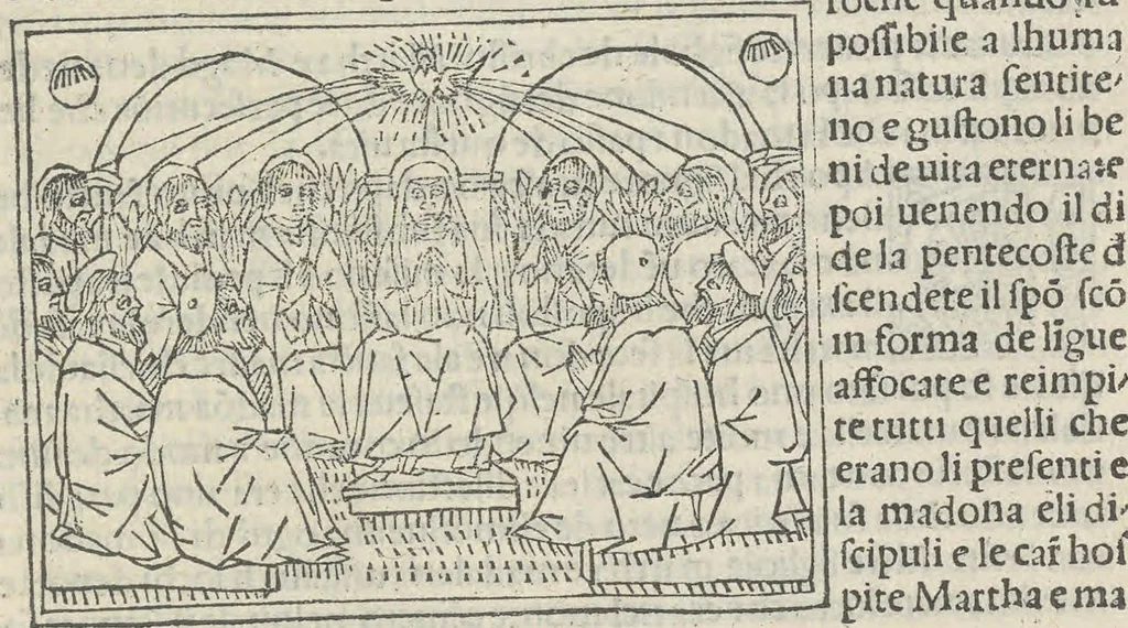An illustration from Leggenda di Marta e Maddalena, 1494, leaf 64